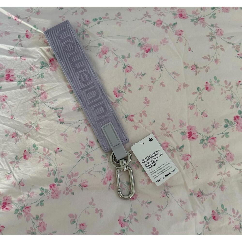 Lululemon Never Lost Keychain Metallic Wordmark